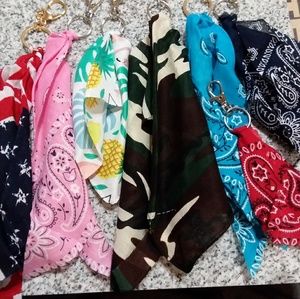 Bandanna keychains handmade purse decor biker